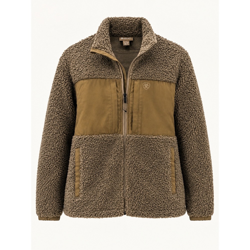 NWT Ariat Odessa Sherpa Jacket M Mens Brown Fleece Western Workwear Gorpcore